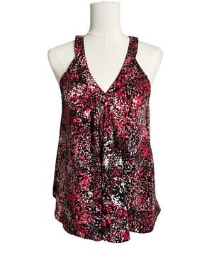 Gap Tank Top Womens Small Red Floral Halter Camisole Sleeveless Boho Summer
